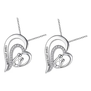 2 Pcs Herz Halskette Mutter Fräulein Für Mama Schmuck Zum Muttertag - Picture 1 of 12