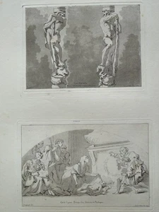 Miracle of St. Philip & Zwei Karyatiden Saint-Non 2 Aquatinta-Radierung 1773 - Picture 1 of 4