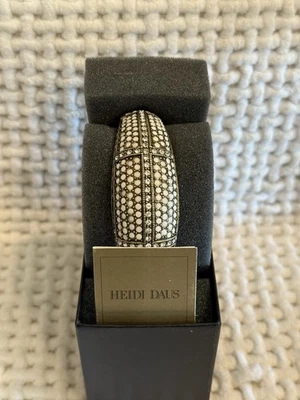 Heidi Daus Crystabulous Bangle Bracelet White Pearl & Crystal Gold Tone NIB - Image 1 of 4