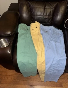 Boys Ralph Lauren Polo Pants New YellowSz12 Blu/green Sz 14 Adjustable Waistband - Picture 1 of 2