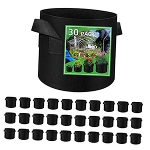 30 Pack 10 Gallon Plant Grow Bags, Breathable Felt Non-Woven Aeration Fabric - Picture 1 of 8