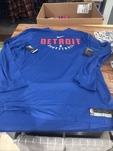 Camisa MANGA LARGA PARA HOMBRES NIKE DETROIT PISTONS emitida por el equipo AZUL XXL 2XL/T NUEVA CON ETIQUETAS - Imagen 1 de 9