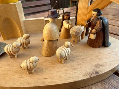 Expertic Krippe Holz DDR Josef Maria Schäfer Palmen Erzgebirge Marke orientalisc - Bild 1 von 4