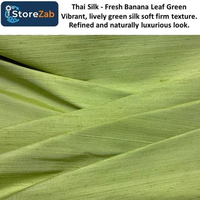 Thai Silk-Fresh Banana Leaf Green Vibrant, lively green silk soft firm texture. - Image 1 of 4