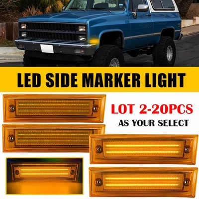 2-20X Luces de señalización laterales LED ámbar delanteras para Chevrolet K5 Blazer C10 C20 1981-91 Foto 1 de 4