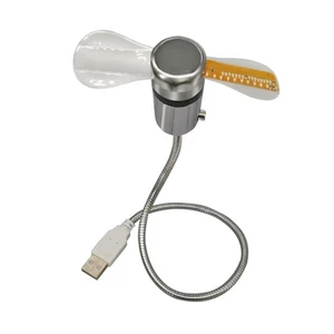 Led Clock Fan with Temperature Personal Gooseneck Fan for - Picture 1 of 7