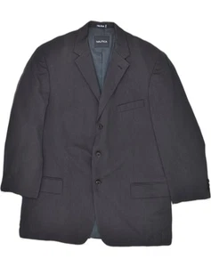 NAUTICA Mens 3 Button Blazer Jacket UK 44 2XL Navy Blue Wool AE01 - Picture 1 of 3