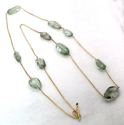 Dean Harris 18K Gold Over Silver Silver Green Quartz Pool Of Light Necklace - Image 1 of 4