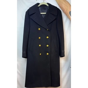 Wm. H. Bellis Co. Cappotto Pea Taglia Small Lana Edizione Navale Manica Lunga Lunghezza Completa - Foto 1 di 9