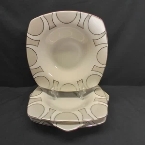 Home Odeon Platin 83/4" Suppenschüsseln mit Rand von Target 4er Set moderne Grafiken - Bild 1 von 13