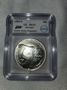 1983-S MS 70 LA Olympic Silver Commemorative ICG - Picture 1 of 2