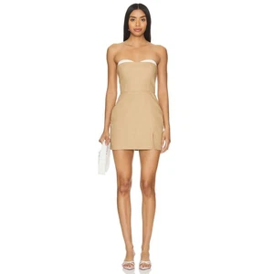 NEU Neu mit Etikett Amanda Uprichard Malene Minikleid hellbraun Größe Large - Bild 1 von 5