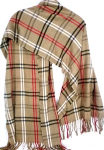 Steve Madden Womens Scarf Wrap-100% Acrylic-64x20" Brown Plaid-Soft & Warm - Picture 1 of 5