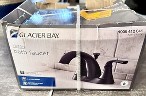 Glacier Bay Vazon 4in Two Handle Centerset Bathroom Faucet Matte Black
