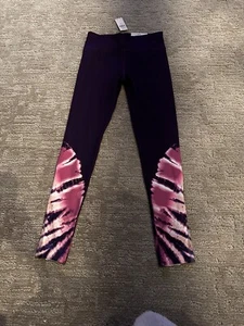 NWT Justice Girls Active Purple Tie Dye Leggings Size 12 - Picture 1 of 3