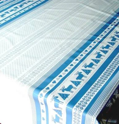 Tischdecke Meterware Wachstuch abwaschbar Weihnachten Tannenbäume Rentiere lack  - Bild 1 von 3