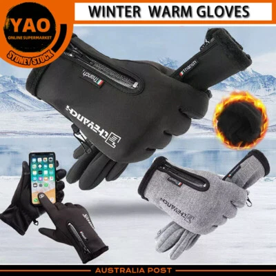 Winter Gloves Waterproof Thermal Touch Screen Thermal Windproof Warm Black/grey - image 1 of 4