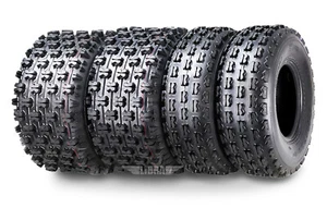 Set 4 ATV Tires 22x7-10 & 22x10-10 Kawasaki Brute Force 300 Mojave 250 Race Tire - Picture 1 of 8