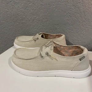 Reef Breakwater Women Shoes Sz 11 Beige Slip On Boat Loafers Relaxed Fit Casual - Picture 1 of 5