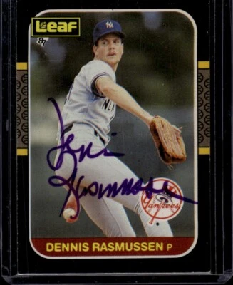 1987 Leaf #260 Autographed Dennis Rasmussen Trading Card - Image 1 of 2