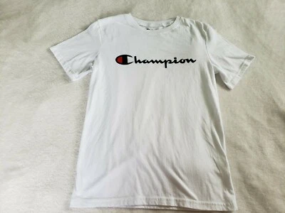 CHAMPION Boys Kids Short Sleeve Graphic Spell Out Athletic T-Shirt White Large  - Image 1 of 4