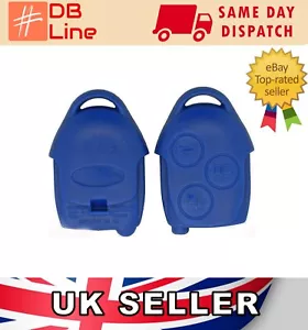 FORD TRANSIT CONNECT MK7   3 BUTTON REMOTE KEY FOB CASE SHELL COVER  BLUE - Picture 1 of 3