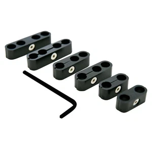 Black Billet Aluminum Spark Plug Wire Separators Fits wires 8mm-10mm - Picture 1 of 1