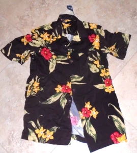 New with Tag Tropical Flowers Button Front Rayon Short Sleeve Shirt Men's M Med - Picture 1 of 2