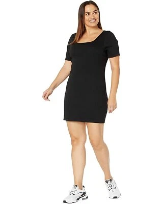 Vestido ajustado talla grande Puma para mujer manga corta cuello cuadrado acanalado mezcla de algodón Foto 1 de 4