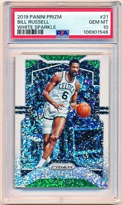 Prizm Bill Russell Prizms White Sparkle SP #21 2019-20 PSA 10 - POP 2 Foto 1 de 2