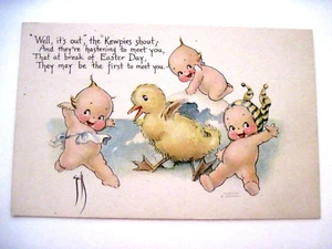 Adorable 1900's Easter Postcard w/ "Kewpie's" by "Rose Cecil O'Neill" - Unused* - Picture 1 of 6