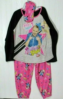 Conjunto de pijama de franela Jojo Siwa para niñas máscara para dormir talla 7/8 nuevo con etiquetas Foto 1 de 3