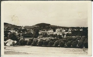 Ansichtskarte Selčan/Seltschan/Sedlcany - Ortsansicht vom Feld - schwarz/weiß - Bild 1 von 2