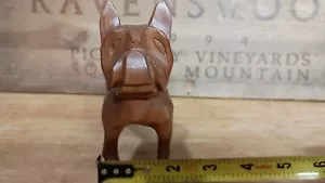 hand carved wood folk art Boxer Dog - Picture 1 of 7