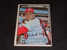 1967 Topps #20 Orlando Cepeda St Louis Cardinals HOF Baseball Card G-VG