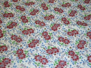Edredón vintage completo de tela azul rojo flores algodón 46x38 SIN ABRIR - Imagen 1 de 2