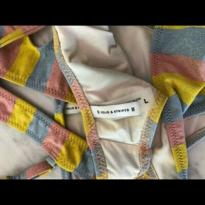 Sujetador SÓLIDO Y A RAYAS Rachel MAUI SHIMMER Elástico BIKINI TOP MUJERES Talla LRG Pastel Foto 1 de 4