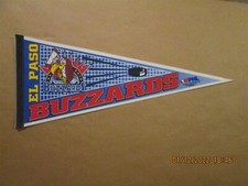 WPHL El Paso Buzzards Vintage Defunct Circa 1996 Team Logo Hockey Pennant #2