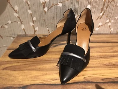 NWOT Aquatalia Megan Suede Pumps 6.5 Black D'Orsay $395 - Image 1 of 4