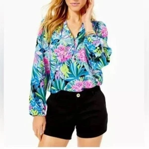 Lilly Pulitzer Callahan Shorts Goldknöpfe Freizeit Chic Minimalistisch Damen 4 - Bild 1 von 10