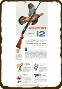 1955 WINCHESTER MODEL 12 PUMP SHOTGUN Vintage-Look DECORATIVE REPLICA METAL SIGN - Picture 1 of 1