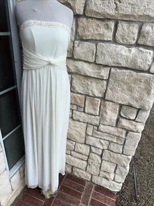 Nicole Miller Platinum Grecian Goddess gown size Large? - Picture 1 of 8