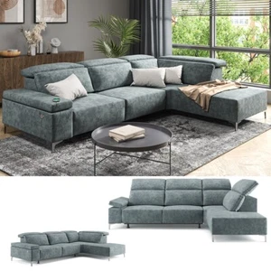 Ecksofa Loungesofa Boxspringsofa James Grau Relaxfunktion 301x86 cm VitaliSpa - Bild 1 von 8