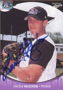 2003 Greensboro Bats LINCOLN HOLDZKOM Signed Card autograph AUTO MARLINS