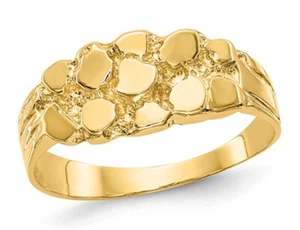 Ladies 14K Yellow Gold Nugget Ring - Picture 1 of 4