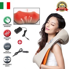 MASSAGGIATORE CERVICALE SHIATSU ROTANTE COLLO,GAMBE GLUTEI SCHIENA RISCALDANTE
