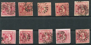 Bayern - 10 mal Nr. 9 o - undurchsucht - KW 70 ,-- ( 13729 ) - Picture 1 of 2