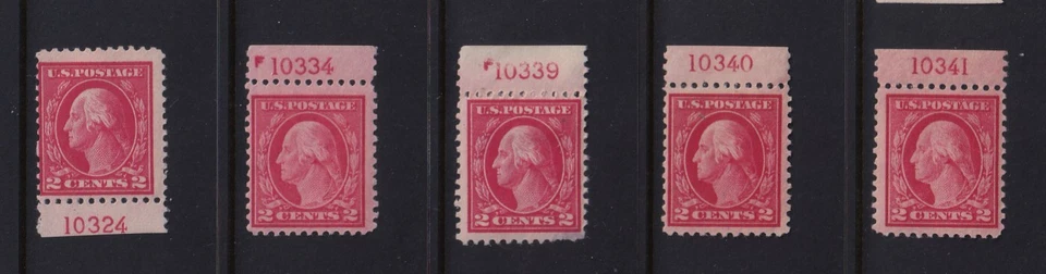 1917 Sc 499 MH 5 plate number 103XX singles, original gum Hebert CV $30 (E47 - Image 1 of 1