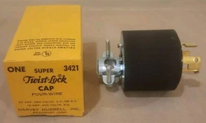 Hubbell • Super Twist-Lock • Enchufe/Tapa de cuatro cables • Mo# 3421 • ¡Nuevo/Antiguo Stock! - Imagen 1 de 3