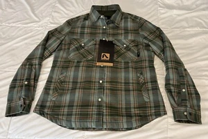 NWT $150 FLYLOW May Flannel Plaid Pine/Chai Women’s Small, Fleece-lined NEW - Picture 1 of 7